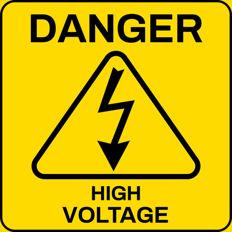 Square-Shaped High Voltage Danger Warning Sign Template